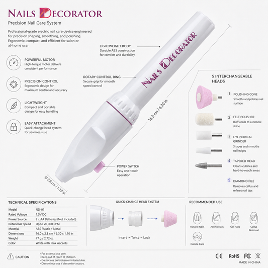 Electric Manicure Set YFS 5-in-1 Electric Manicure Nail Drill File Grinder Grooming Kit Includes Callus Remover Set Nail Buffer Polisher Personal Manicure and Pedicure Kit with Gift Bag